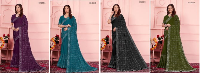 SD 203 A To D By Suma Designer Black Rangoli Saree Orders In India